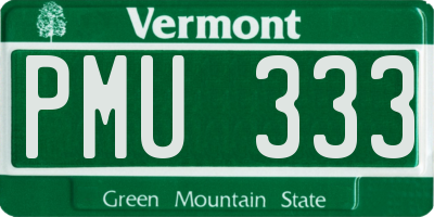 VT license plate PMU333