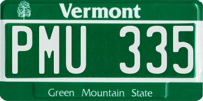 VT license plate PMU335
