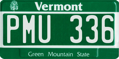 VT license plate PMU336