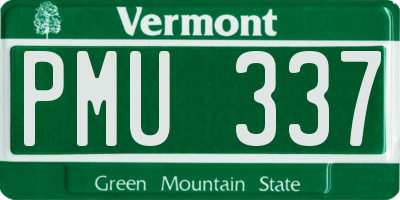 VT license plate PMU337