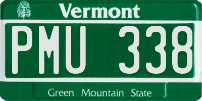 VT license plate PMU338