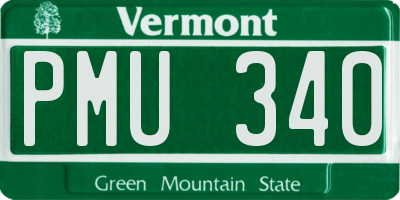 VT license plate PMU340