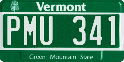 VT license plate PMU341