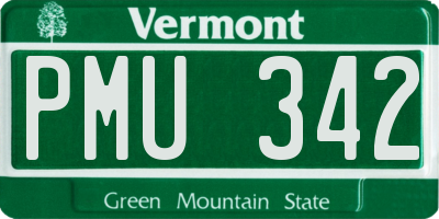 VT license plate PMU342