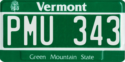 VT license plate PMU343