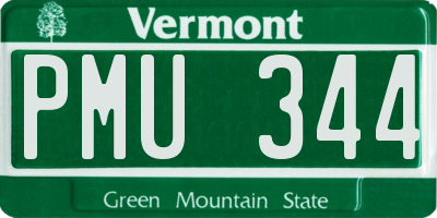 VT license plate PMU344