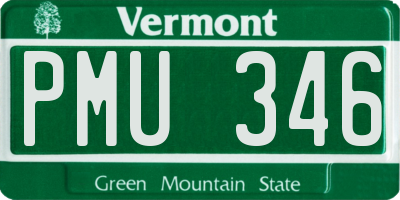 VT license plate PMU346