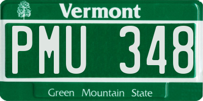 VT license plate PMU348