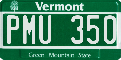 VT license plate PMU350