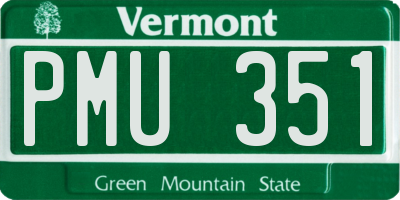VT license plate PMU351