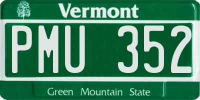 VT license plate PMU352