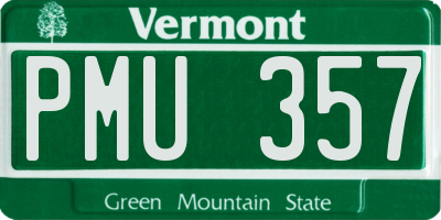 VT license plate PMU357