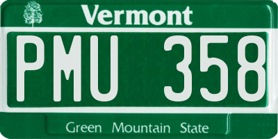 VT license plate PMU358