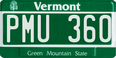 VT license plate PMU360