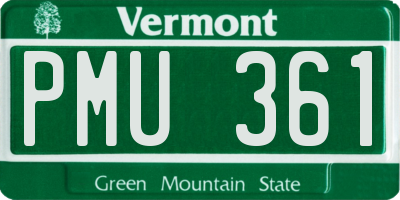 VT license plate PMU361