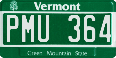 VT license plate PMU364