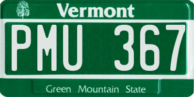 VT license plate PMU367