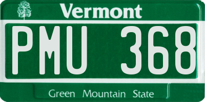 VT license plate PMU368