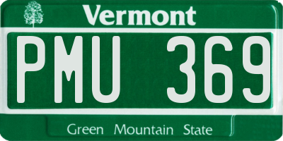 VT license plate PMU369