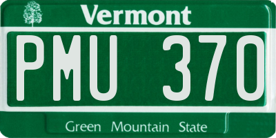 VT license plate PMU370
