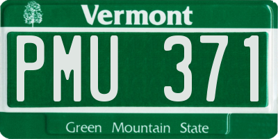 VT license plate PMU371