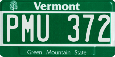 VT license plate PMU372