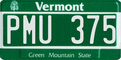 VT license plate PMU375