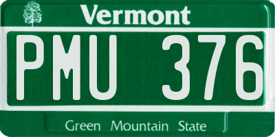VT license plate PMU376