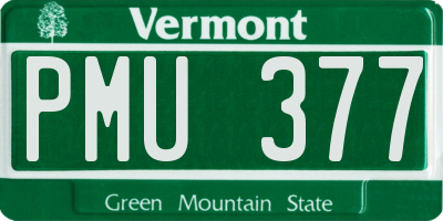 VT license plate PMU377
