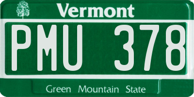 VT license plate PMU378