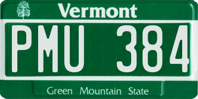 VT license plate PMU384