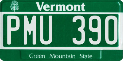 VT license plate PMU390