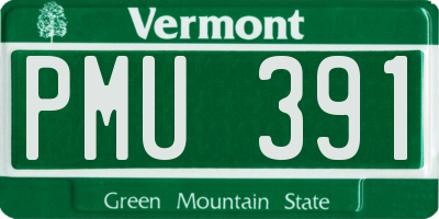 VT license plate PMU391