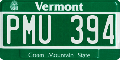 VT license plate PMU394