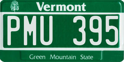 VT license plate PMU395