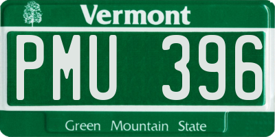 VT license plate PMU396