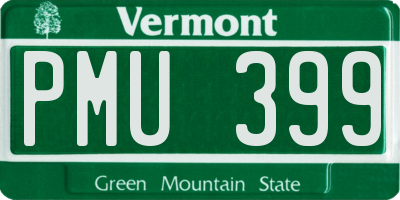 VT license plate PMU399