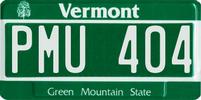 VT license plate PMU404