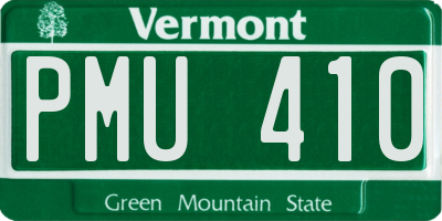 VT license plate PMU410