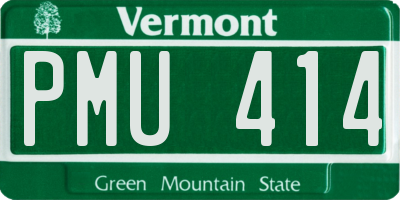 VT license plate PMU414