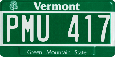 VT license plate PMU417