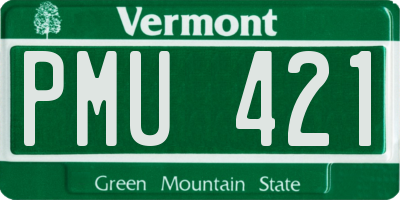 VT license plate PMU421