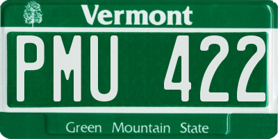 VT license plate PMU422