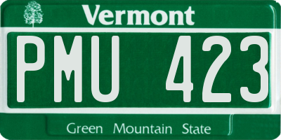 VT license plate PMU423