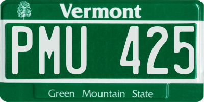 VT license plate PMU425