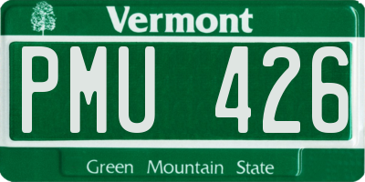 VT license plate PMU426