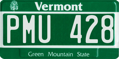 VT license plate PMU428