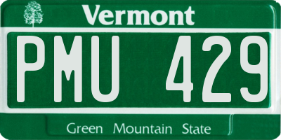 VT license plate PMU429