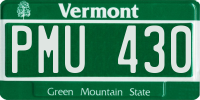 VT license plate PMU430