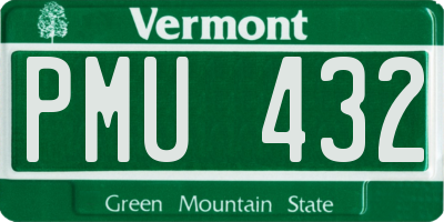 VT license plate PMU432